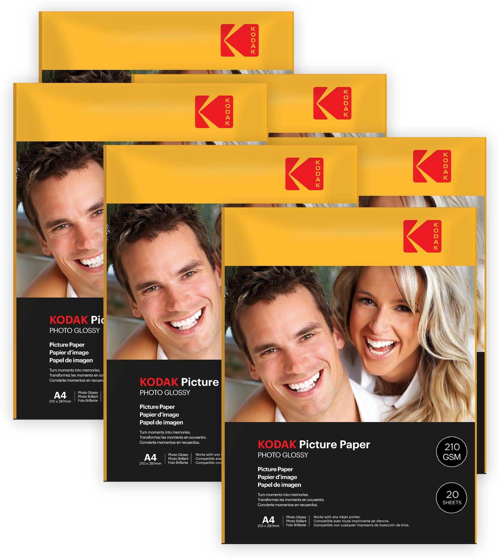 kodak 210 GSM A4 120 Sheets High Glossy Cast Coated Water Resistant photo paper unruled A4 (210x297mm) 210 gsm Photo Paper-picture-37