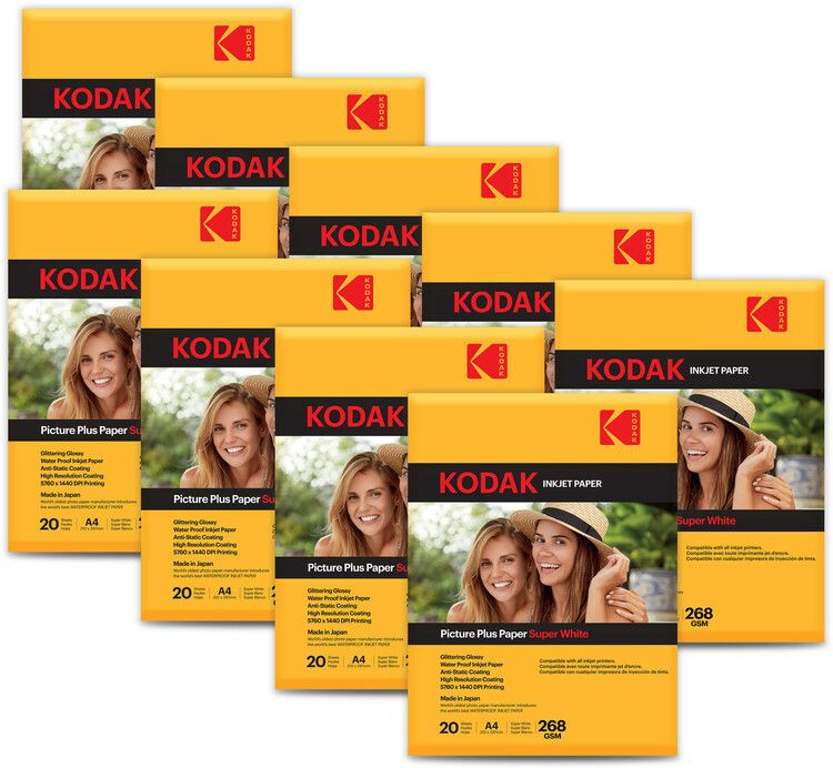 kodak 268 GSM 180 Sheet RC(ResinCoated) HighGlossy PicturePlus Super White Waterproof unruled A4 (210x297mm) Inkjet 268 gsm Photo Paper-picture-29