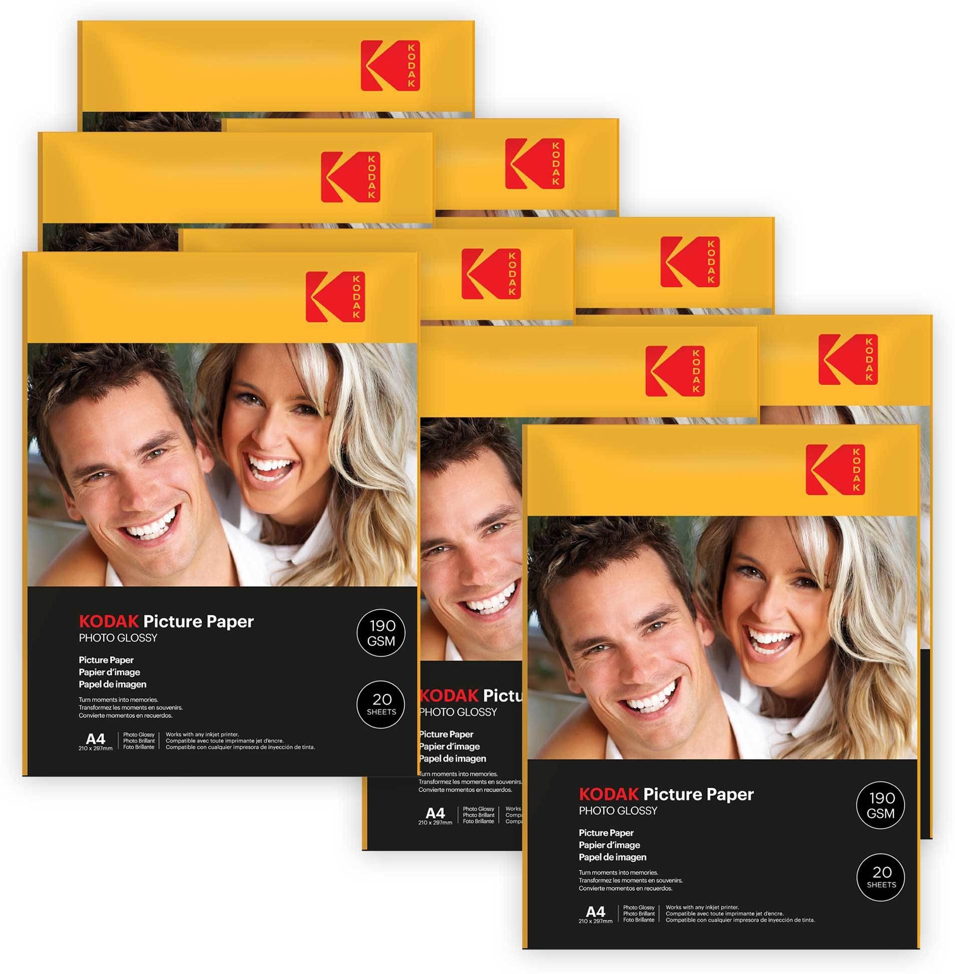 kodak 190 GSM A4 180 Sheets High Glossy Cast Coated Water Resistant photo paper unruled A4 (210x297mm) 190 gsm Photo Paper-picture-9