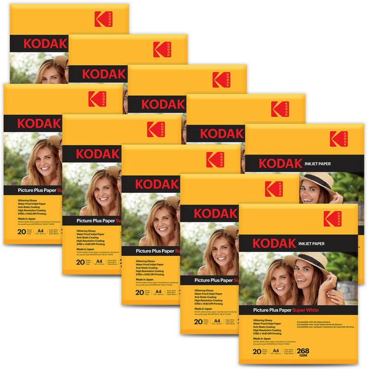 kodak 268 GSM 200 Sheet RC(ResinCoated) HighGlossy PicturePlus Super White Waterproof unruled A4 (210x297mm) Inkjet 268 gsm Photo Paper-picture-35