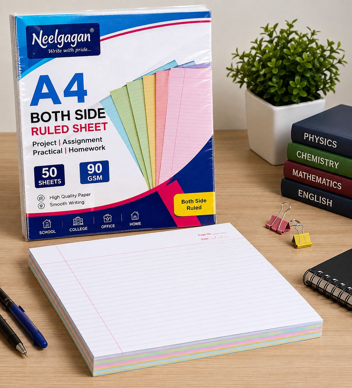 A4 Assignment Project Sheets Both Side Ruled 50 Sheets 90 GSM Both Side Ruled A4 90 gsm A4 paper-image-4