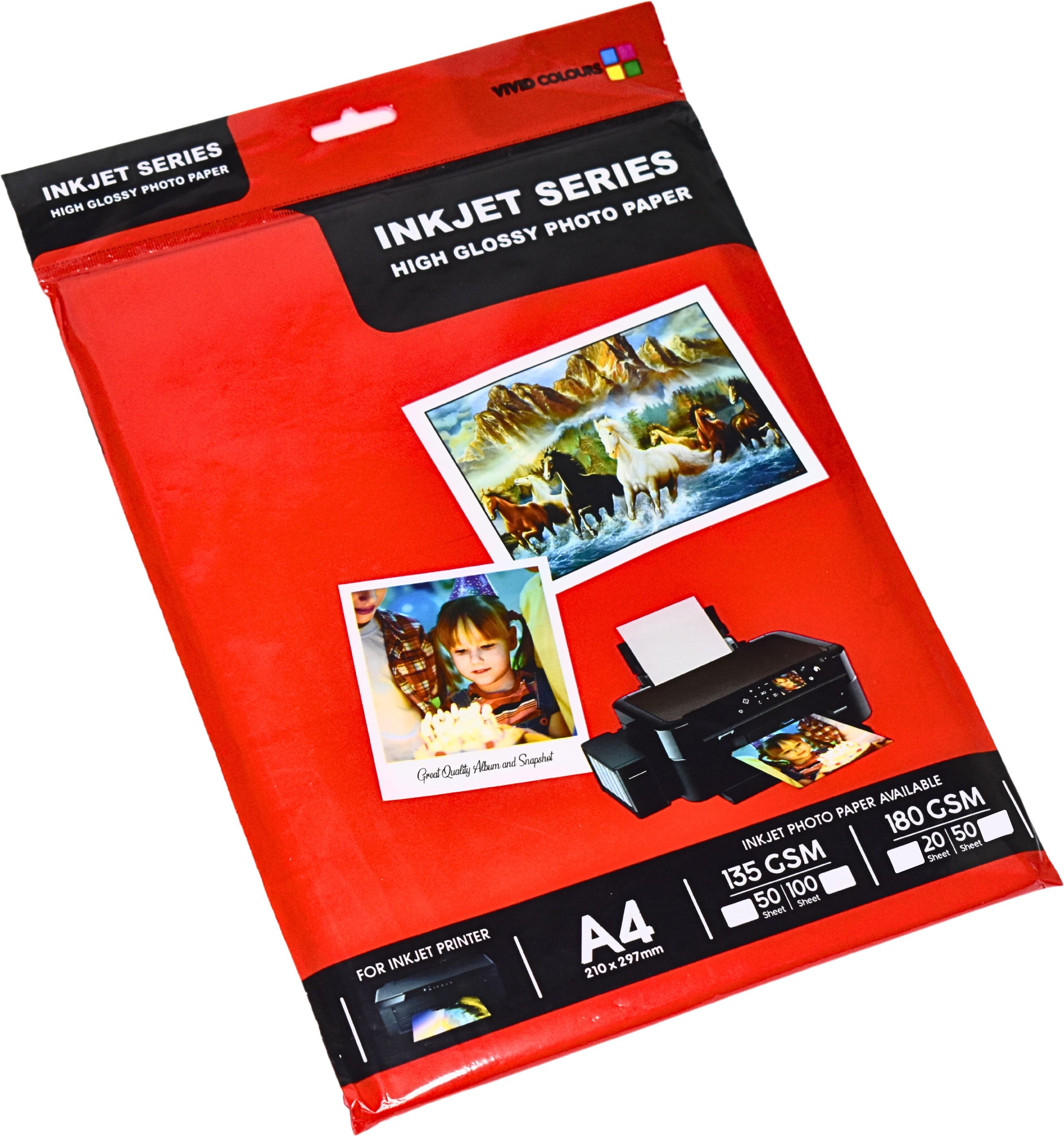Glossy Unruled A/4 180 gsm Photo Paper