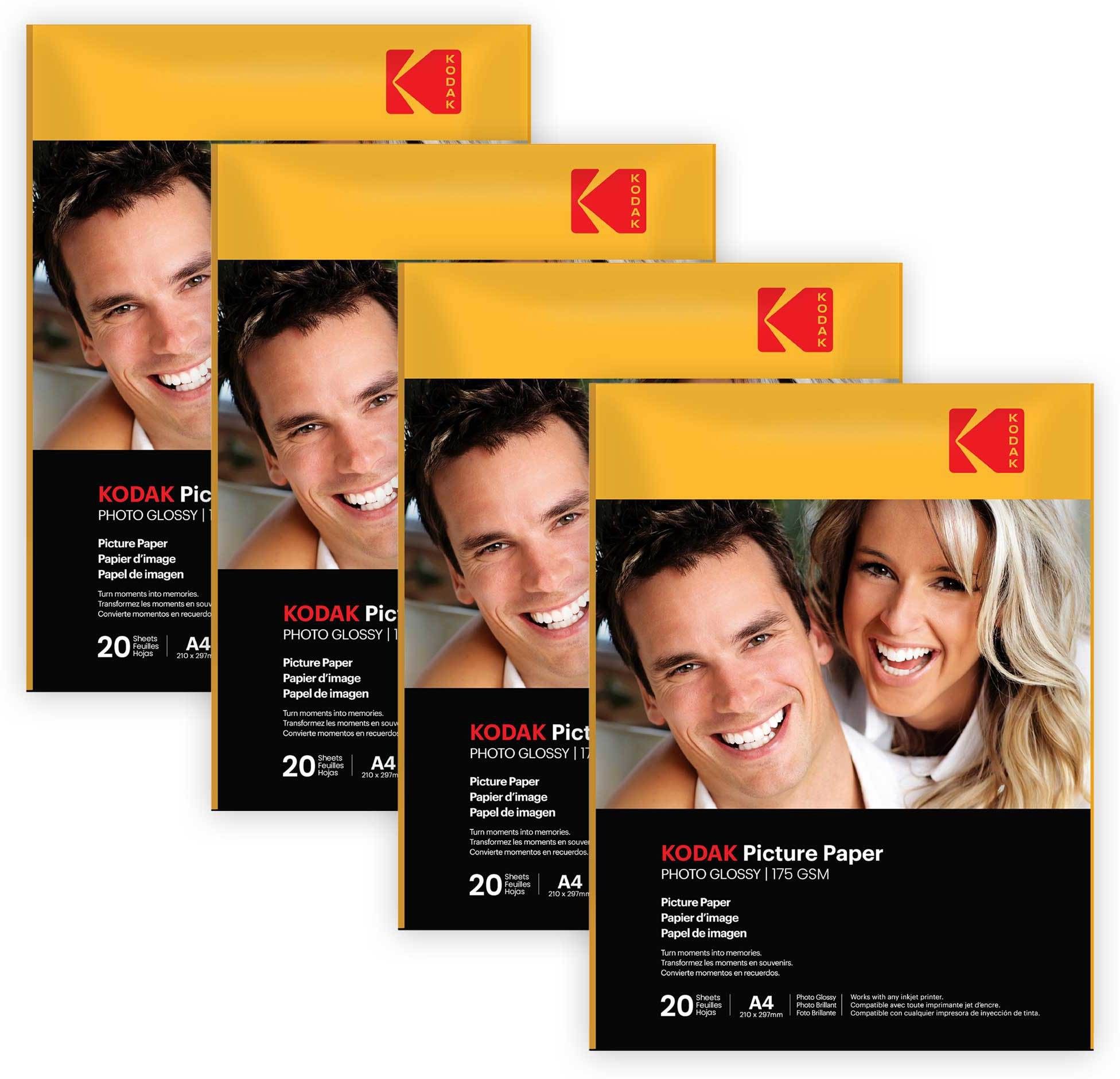 kodak 175 GSM A4 80 Sheets High Glossy Cast Coated Water Resistant photo paper unruled A4 (210x297mm) 175 gsm Photo Paper-picture-44
