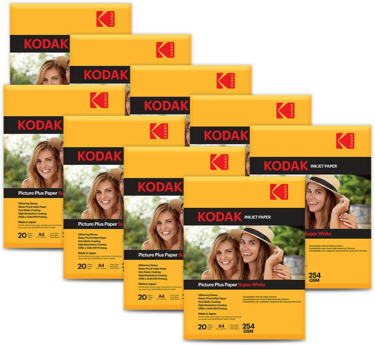 kodak 254 GSM 180 Sheet RC(ResinCoated) HighGlossy PicturePlus Super White Waterproof unruled A4 (210x297mm) Inkjet 254 gsm Photo Paper-picture-31