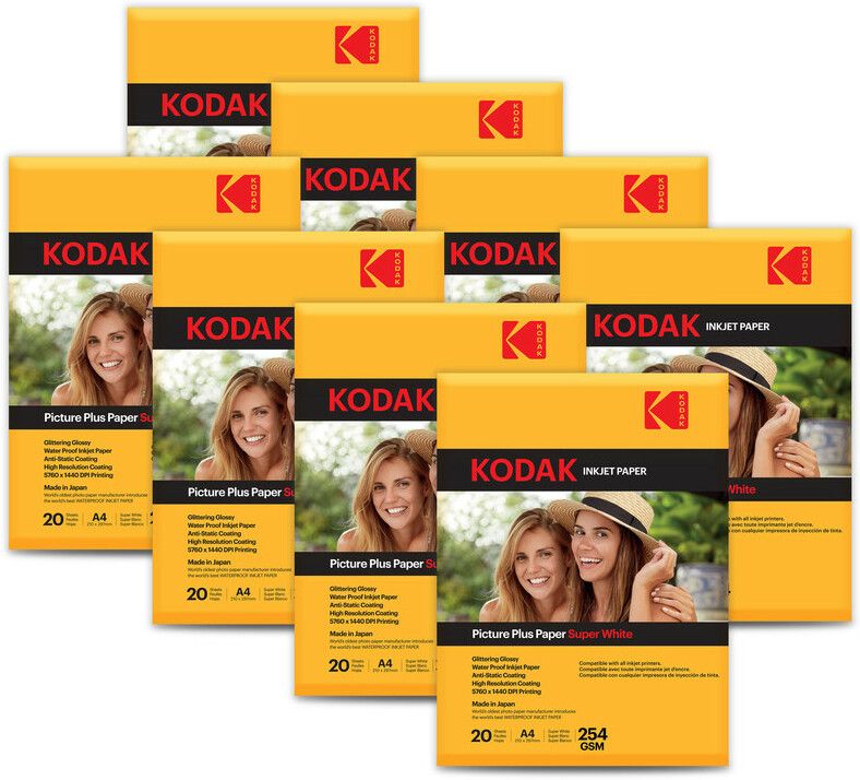 kodak 254 GSM 160 Sheet RC(ResinCoated) HighGlossy PicturePlus Super White Waterproof unruled A4 (210x297mm) Inkjet 254 gsm Photo Paper-picture-37