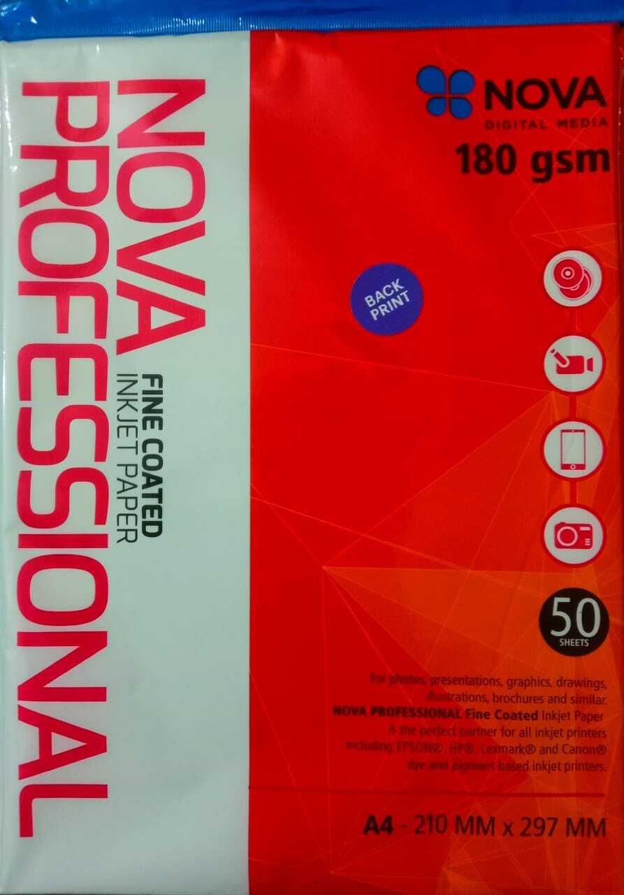 A4 180 Gsm 50 Sheets Glossy Photo paper (A4- 210 MM X 297 MM ) GLOSSY PHOTO PAPER A4 180 gsm Photo Paper