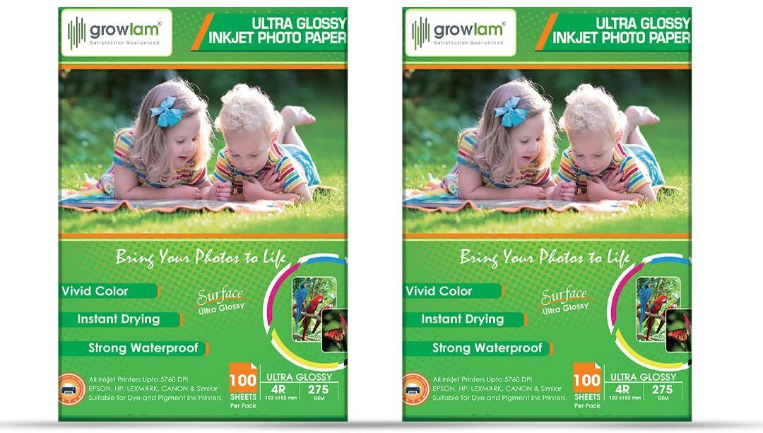 Ultra Glossy 100 Sheets 4R Size Photo Paper – Water Proof, Instant Drying 275 gsm Photo Paper-image-42