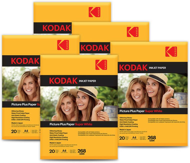 kodak 268 GSM 100 Sheet RC(ResinCoated) HighGlossy PicturePlus Super White Waterproof unruled A4 (210x297mm) Inkjet 268 gsm Photo Paper-picture-27