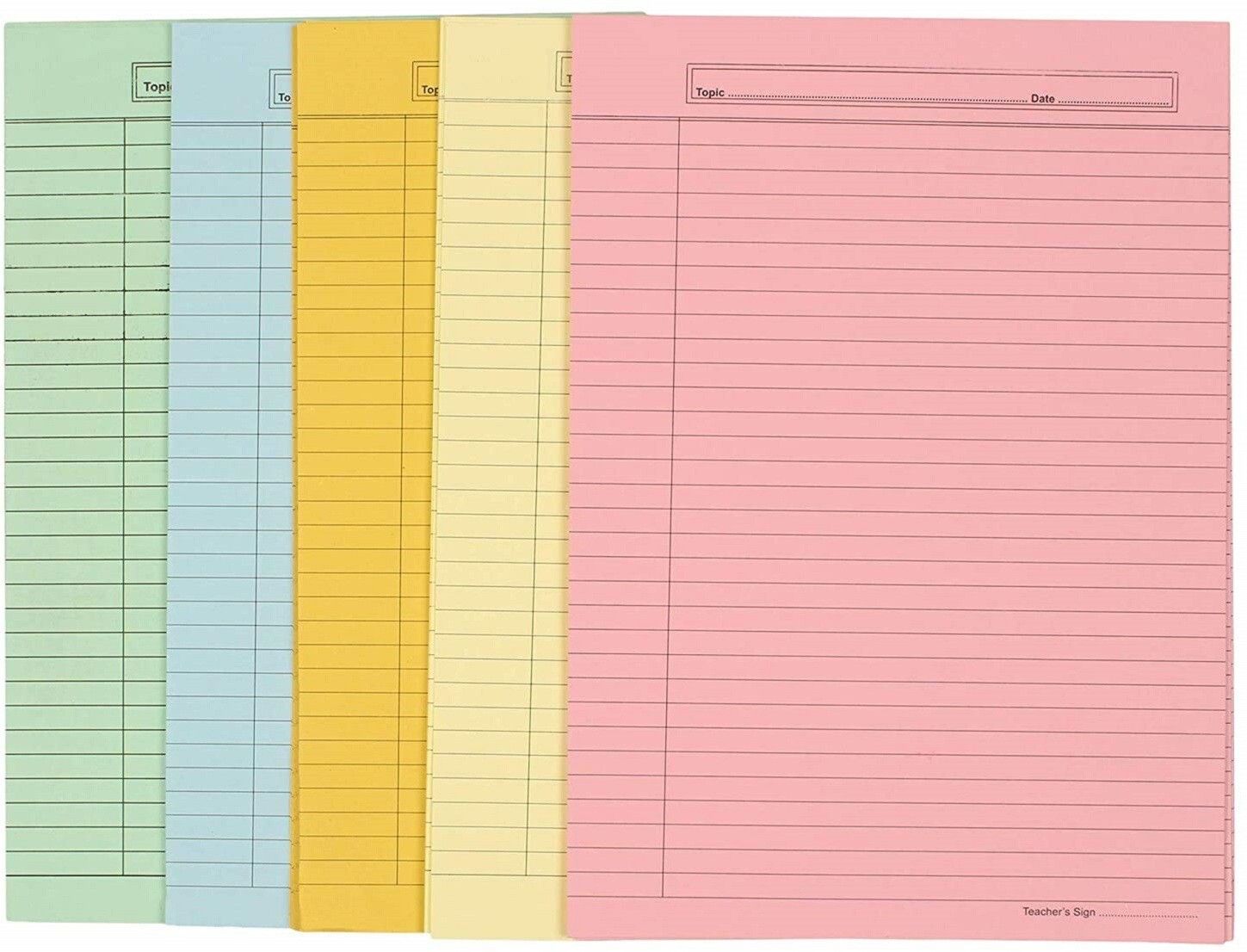 A4 Size both Side Ruled coloured Sheet (Pack of 100 sheets) for Project/Assignment/Practical/Homework((A4-100 sheet coloured A4 90 gsm Coloured Paper-image-12