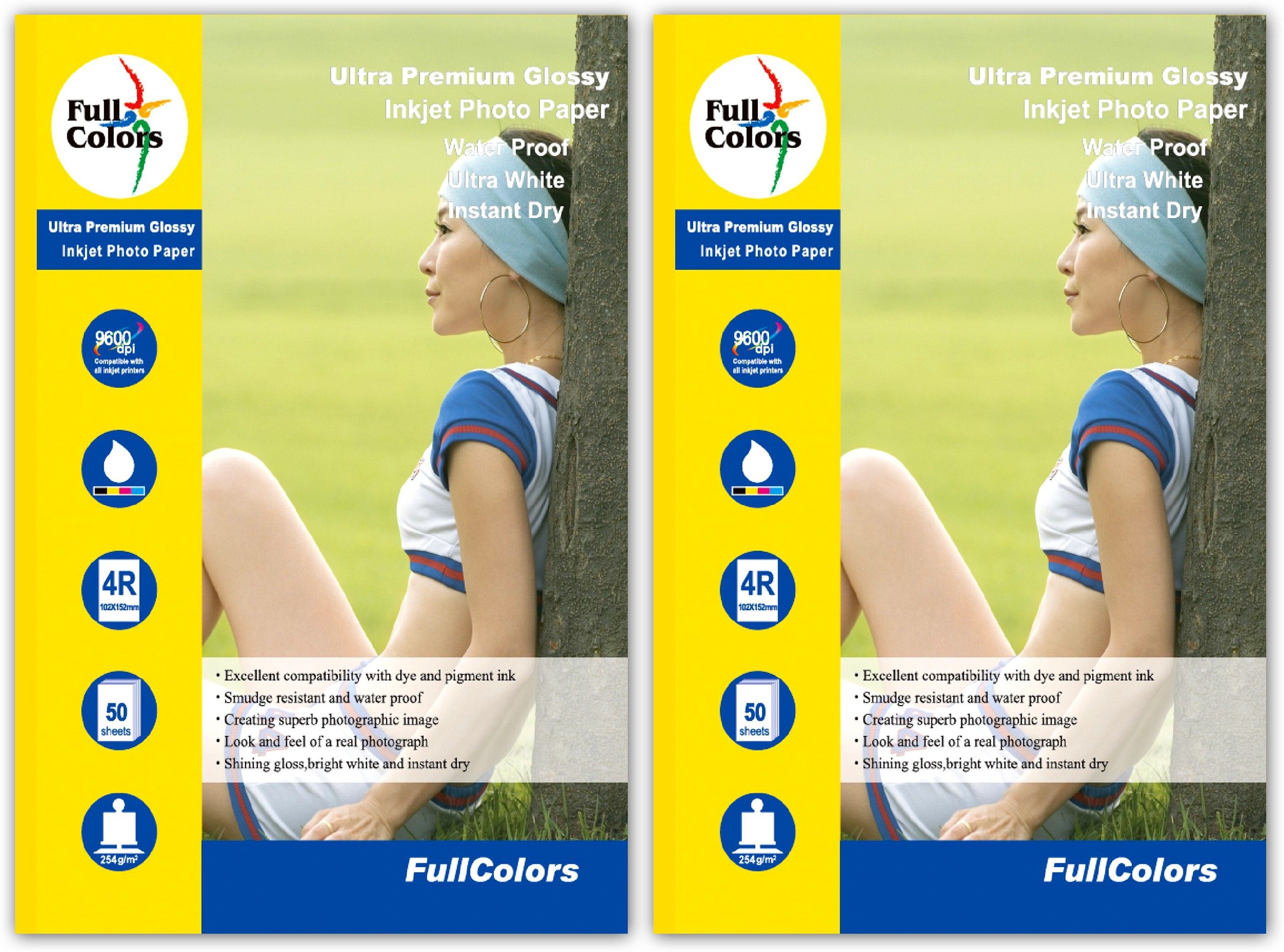 Ergin Inkjet Photo Paper 254GSM Glossy 4R Size Water Proof & Instant Dry (Pack of 2) 100Sheets 4R 254 gsm Photo Paper