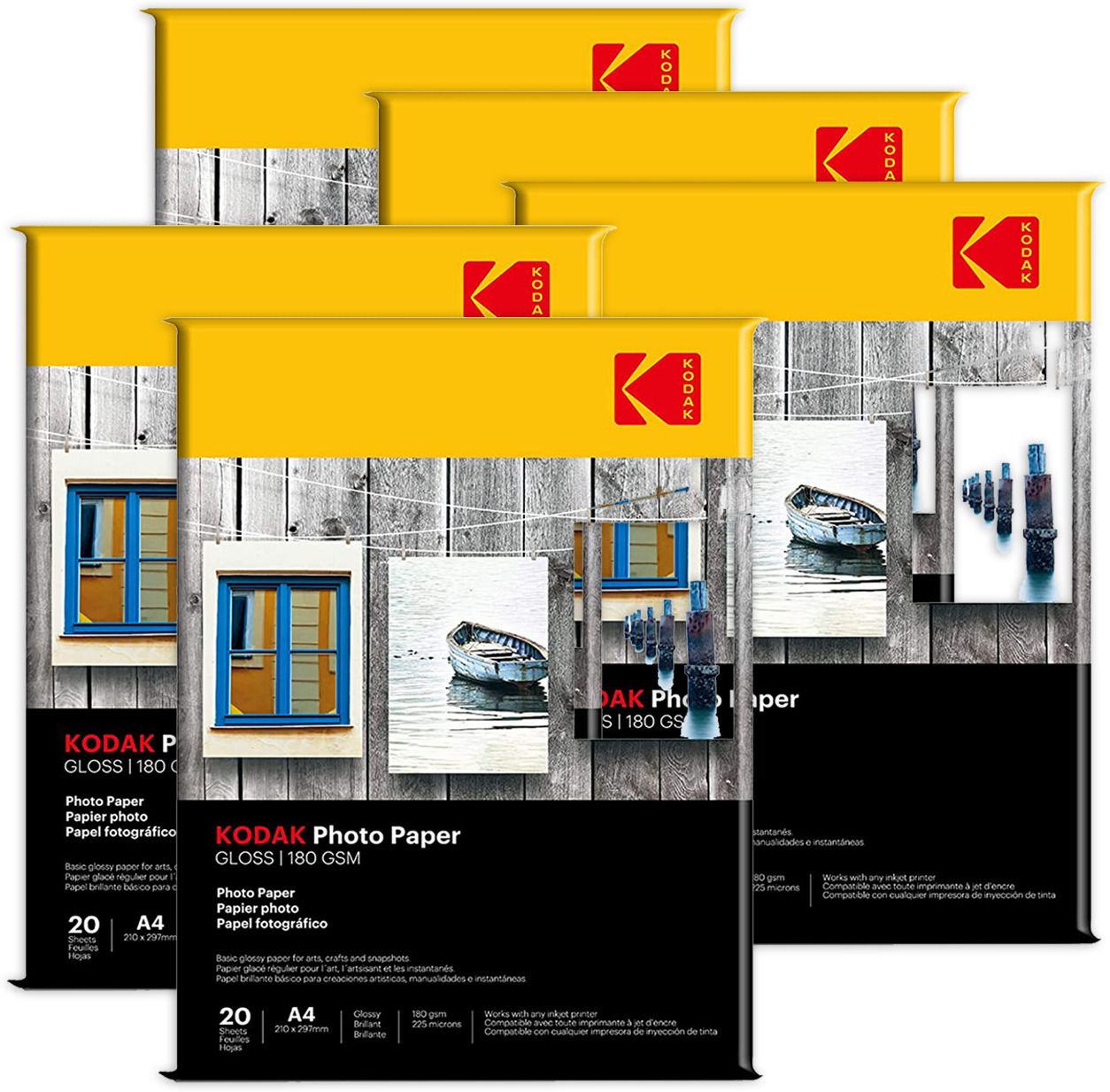 kodak 180 GSM A4 210x297mm Photo Paper High Glossy 20 Sheets Unruled A4 180 gsm Photo Paper-picture-23