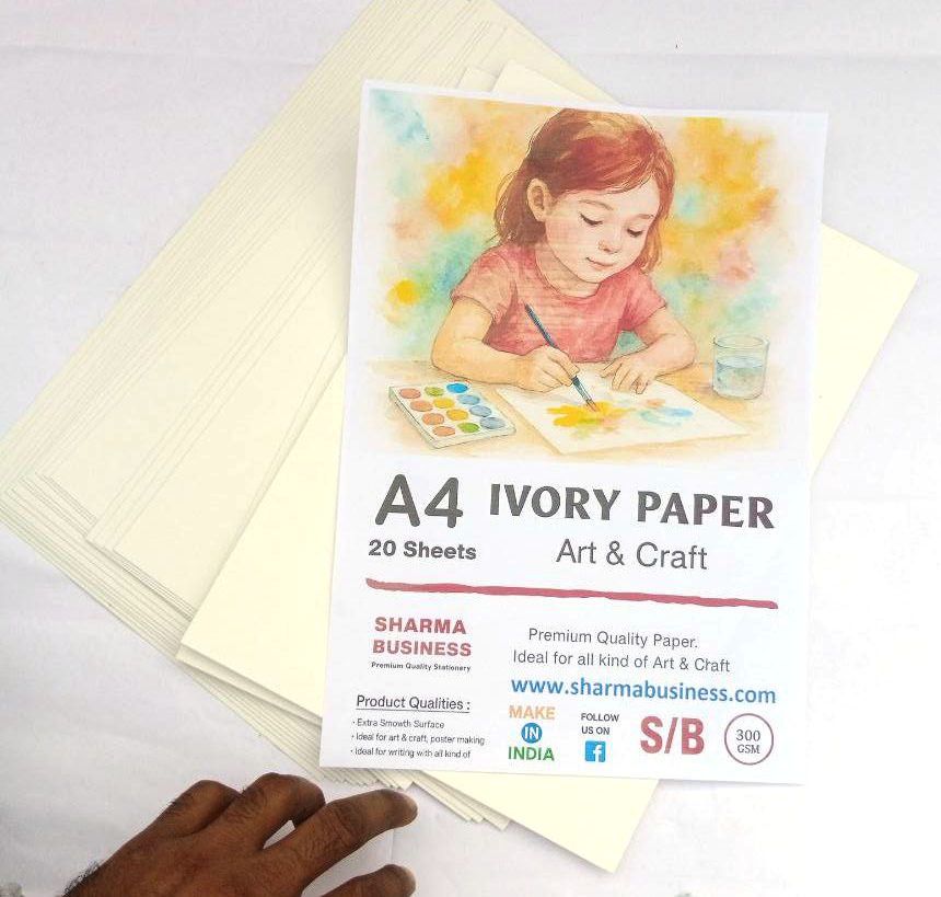A4 Ivory Art Paper, 300 GSM, 20 Sheets, Watercolor Drawing Craft Paper, Plain A4 300 gsm Drawing Paper-image-38
