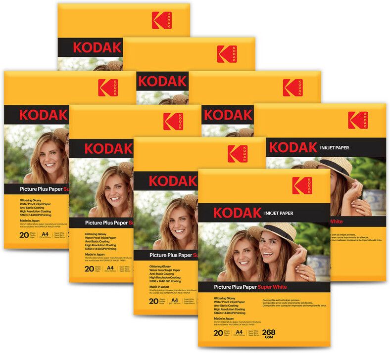 kodak 268 GSM 160 Sheet RC(ResinCoated) HighGlossy PicturePlus Super White Waterproof unruled A4 (210x297mm) Inkjet 268 gsm Photo Paper-picture-23