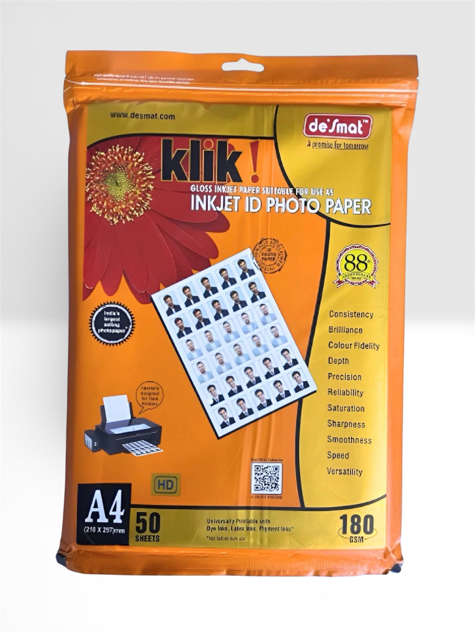 klik' Glossy paper inkjet 50 sheet Unruled A4 180 gsm Photo Paper-picture-29