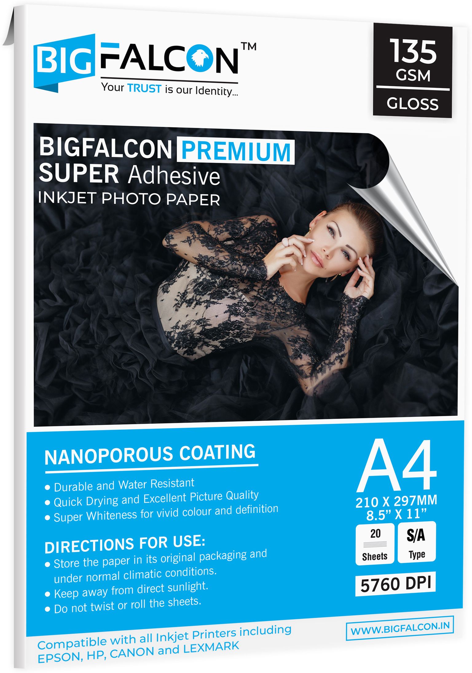 Premium 135 GSM Super Self-Adhesive High Glossy Inkjet Sticker Photo Paper Unruled A4 (8.5 x 11 inch) 135 gsm Photo Paper-image-35
