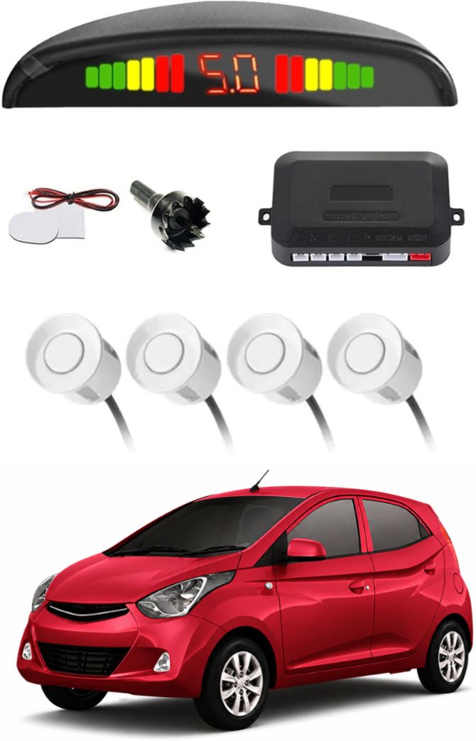 markoplus White Car Parking Sensor D138 Car White Parking Reverse Sensors For Hyundai Eon Set of 4 Pcs Parking Sensor-picture-11