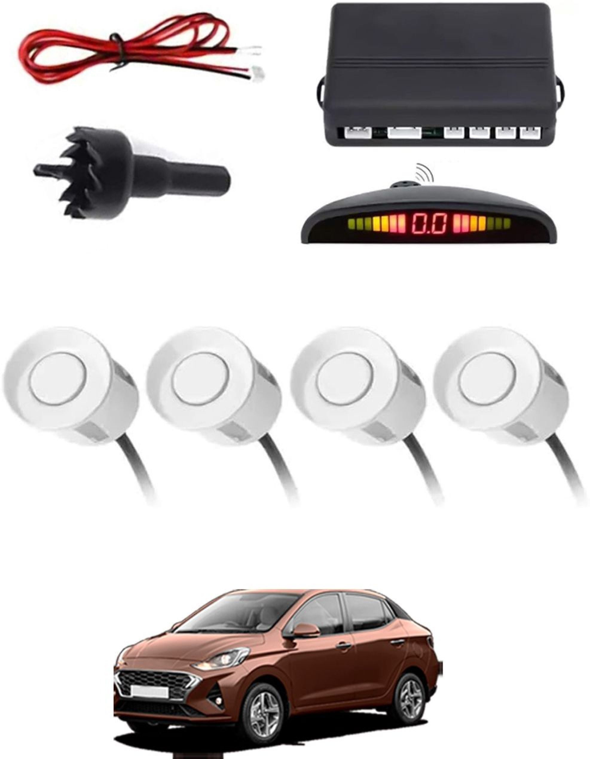 aarsh creation Universal 4 White Reverse Parking Sensor-AF25N62 P_Universal 4 White Reverse Parking Sensor-AF25N62 Parking Sensor-picture-38