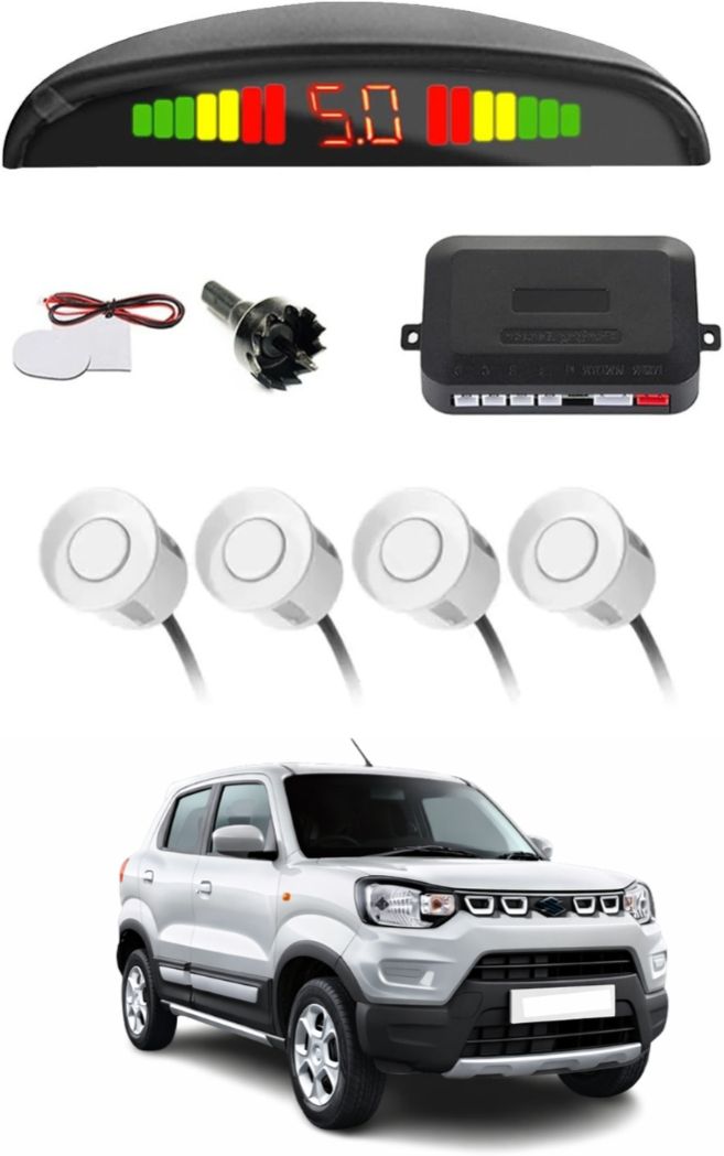 White Car Parking Sensor B47 Car White Parking Reverse Sensors For Maruti Suzuki S-Presso Set of 4 Pcs Parking Sensor-image-35