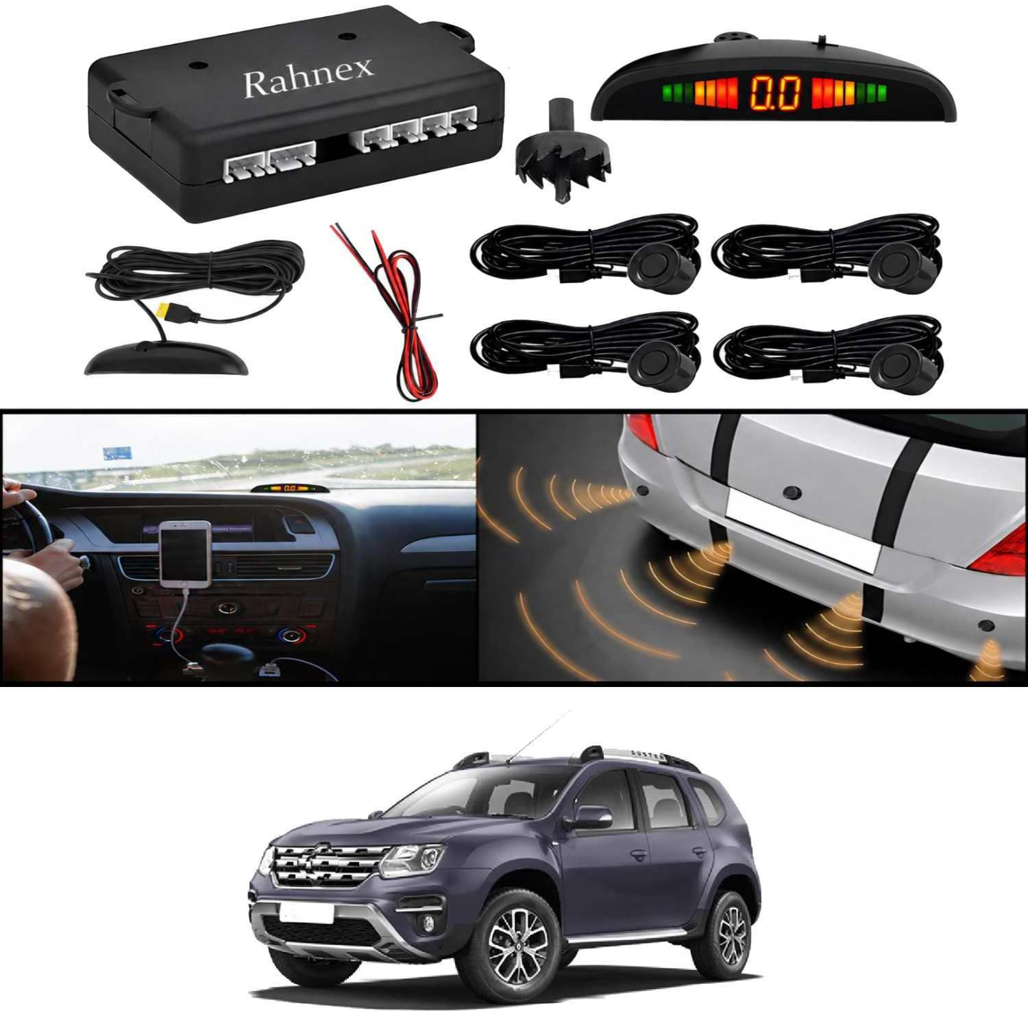 rahnex Reverse Car Safety System With LED Display Sensor Kit-89 Car Reverse Parking Sensor Black 4 Ultrasonic Sensors for Duster 2012 Parking Sensor-picture-20