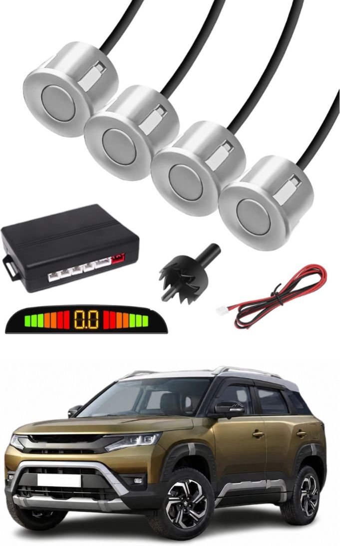 Silver Car Parking Sensor B04 Car Silver Parking Reverse Sensors For Maruti Suzuki Brezza Set of 4 Pcs Parking Sensor-image-45