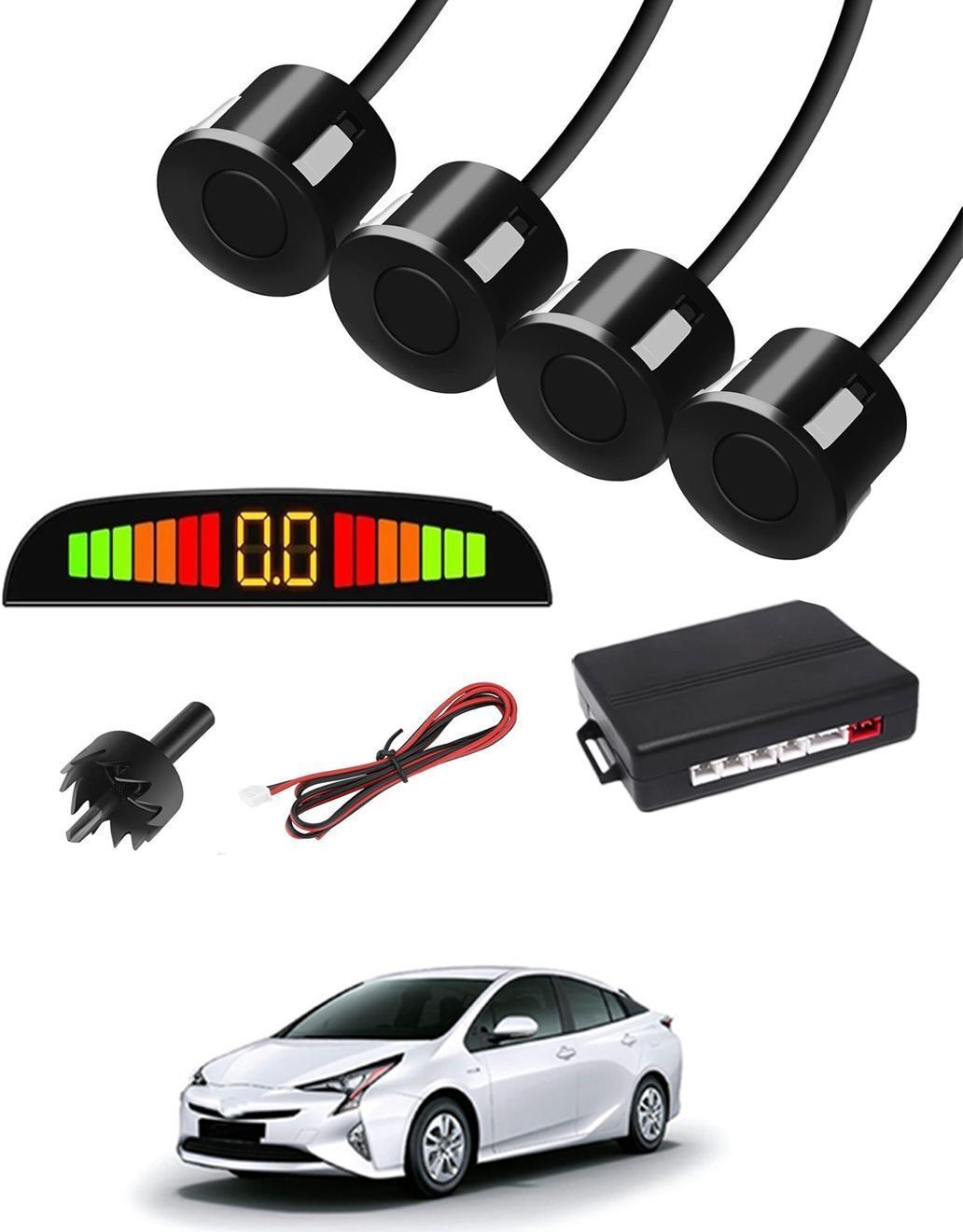 Black 4 Parking Reverse Safety Sensor For Vehicles-207 Universal Reverse Black Parking Sensor With Buzzer And LED Display-207 Parking Sensor-image-22