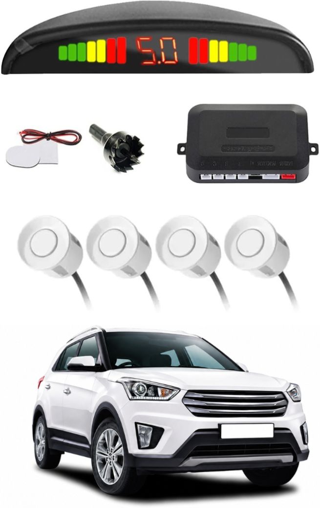 White Car Parking Sensor F06 Car White Parking Reverse Sensors For Hyundai Creta Set of 4 Pcs Parking Sensor-image-1