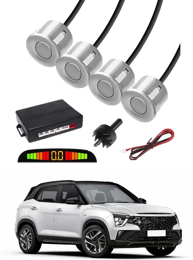 markoplus Silver Car Parking Sensor A36 Car Silver Parking Reverse Sensors For Hyundai Creta N Line Set of 4 Pcs Parking Sensor-picture-13