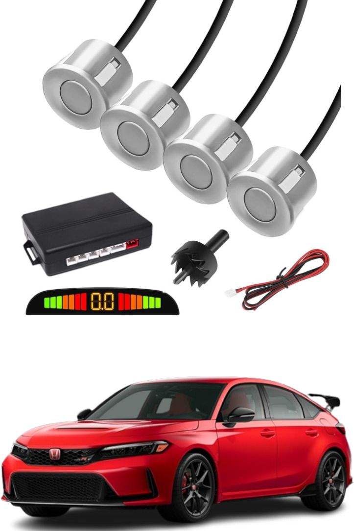 Silver Car Parking Sensor F104 Car Silver Parking Reverse Sensors For Honda Civic Set of 4 Pcs Parking Sensor-image-8