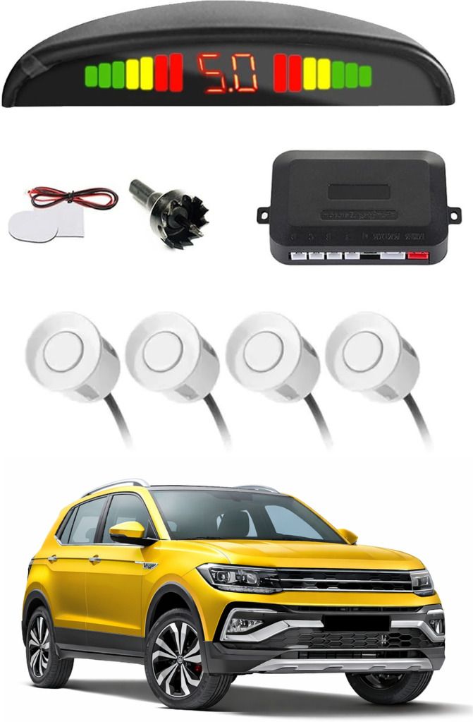 White Car Parking Sensor A64 Car White Parking Reverse Sensors For Volkswagen Taigun Set of 4 Pcs Parking Sensor-image-23