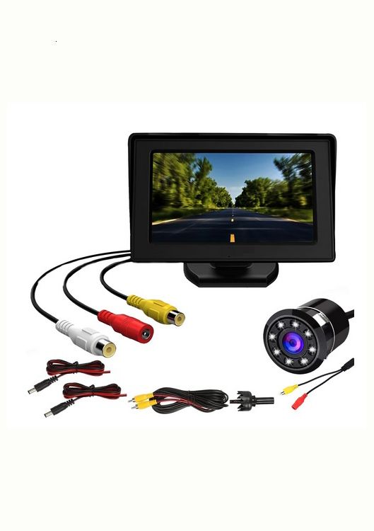 Dashboard TFT LCD Car Display Screen with 8 LED Reverse Parking Camera X201 4.3 Inch Car TFT Display with 8 LED Reverse Camera 12V Kit X201 Parking Sensor-image-27