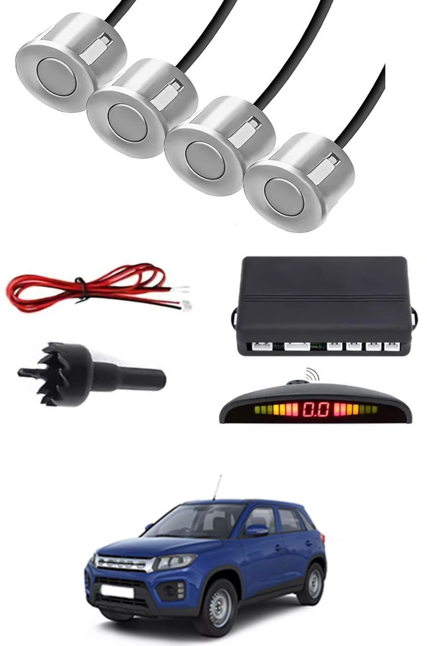 Universal 4 Silver Reverse Parking Sensor With LED Display For Cars-39 Safety of Passengers/Car One Alarm Kit-1407 Parking Sensor-image-48