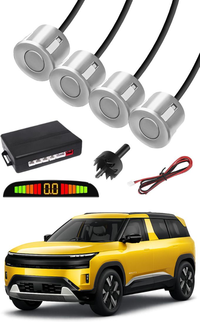 Silver Car Parking Sensor A176 Car Silver Parking Reverse Sensors For Tata Sierra Set of 4 Pcs Parking Sensor-image-22