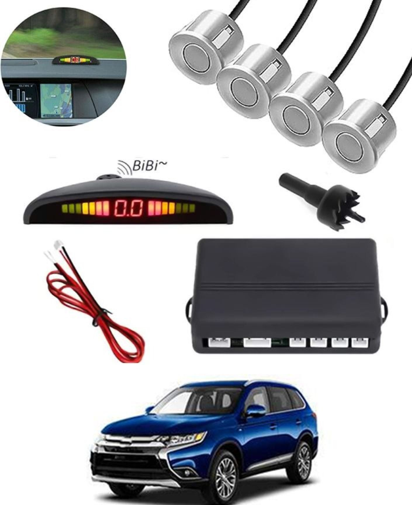 aarsh store Universal 4 Silver Reverse Parking Sensor-AF25A34 Universal 4 Silver Reverse Parking Sensor-AF25A34 Parking Sensor-picture-10
