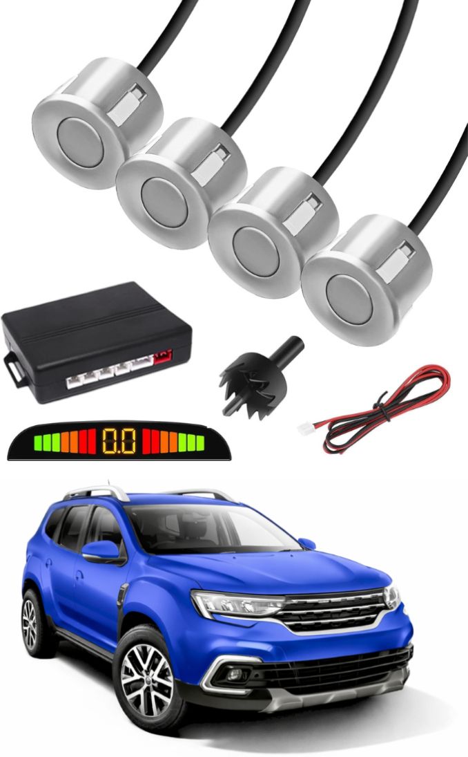 Silver Car Parking Sensor F137 Car Silver Parking Reverse Sensors For Renault Duster Set of 4 Pcs Parking Sensor-image-9