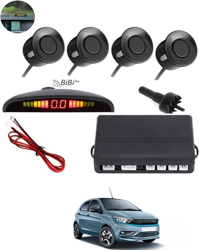 kanika Universal Car Reverse Parking Black Sensor With Led Display ,Buzzer 267 4Parking Sensor Increased Safety For Passengers Black For Tiago Ev Parking Sensor-picture-34