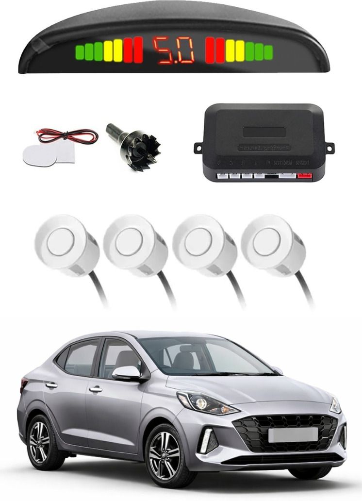 White Car Parking Sensor A62 Car White Parking Reverse Sensors For Hyundai Aura Set of 4 Pcs Parking Sensor-image-22
