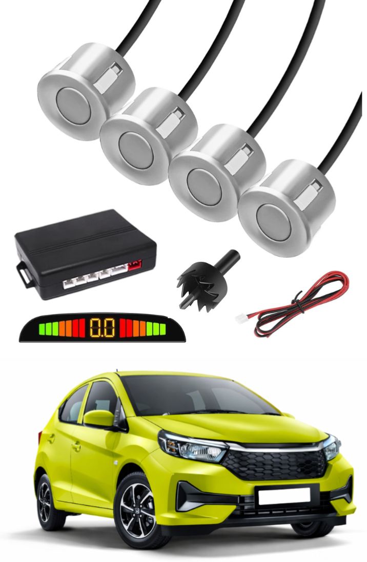 Silver Car Parking Sensor C100 Car Silver Parking Reverse Sensors For Honda Brio Set of 4 Pcs Parking Sensor-image-10