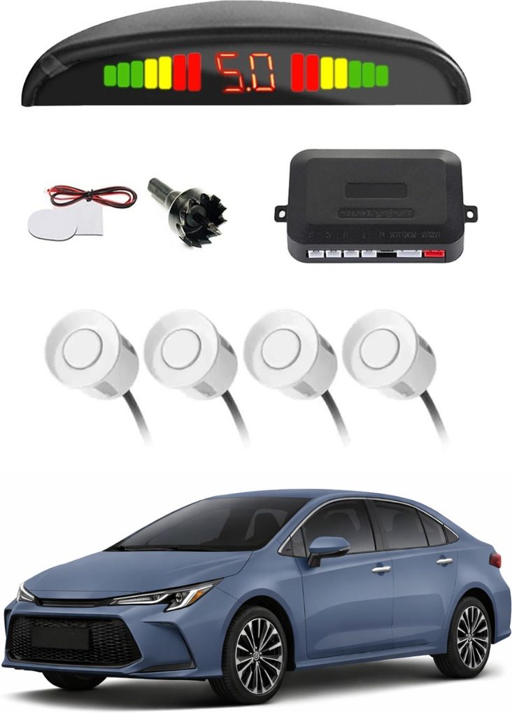 markoplus White Car Parking Sensor A92 Car White Parking Reverse Sensors For Toyota Altis Set of 4 Pcs Parking Sensor-picture-11