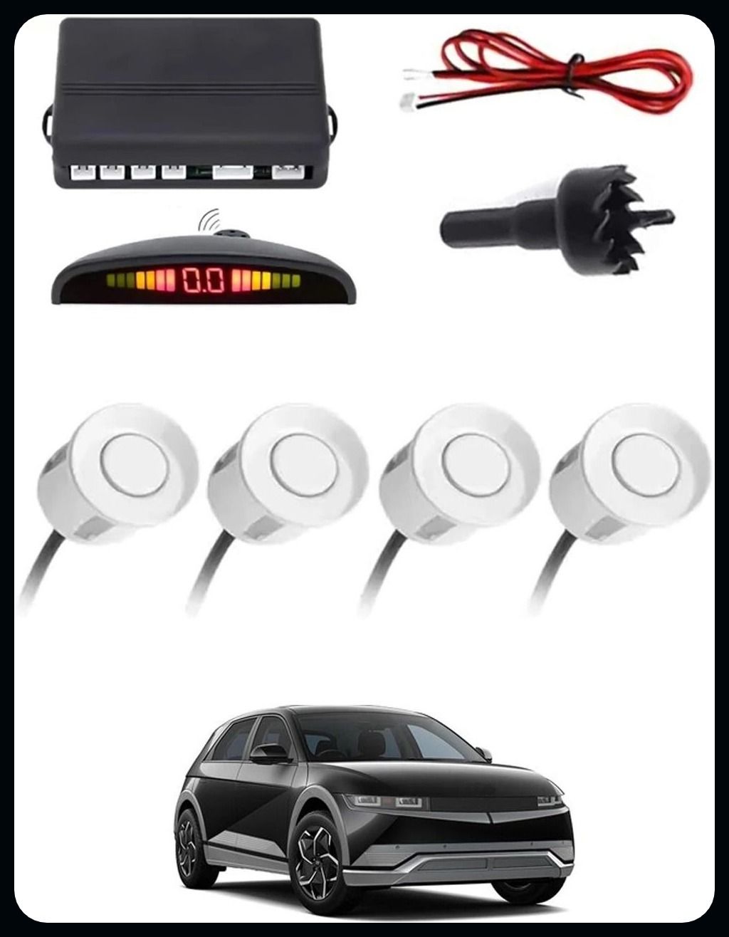 arsh store S- 4 White Reverse Parking Sensor-AP25A732 S- 4 White Reverse Parking Sensor-AP25A732 Parking Sensor-picture-21