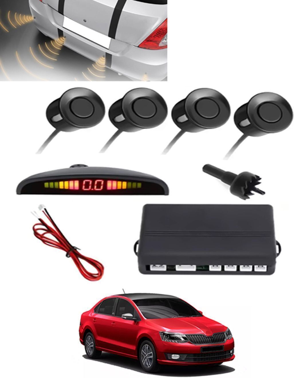 tstore 4Pcs Black Reverse Parking Sound Warning sensor for car Protection-215 Universal Black Reverse Assistance Praking Sensor for car-215 Parking Sensor-picture-46