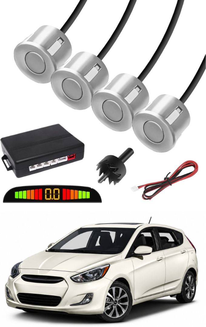 Silver Car Parking Sensor C129 Car Silver Parking Reverse Sensors For Hyundai Accent Set of 4 Pcs Parking Sensor-image-27