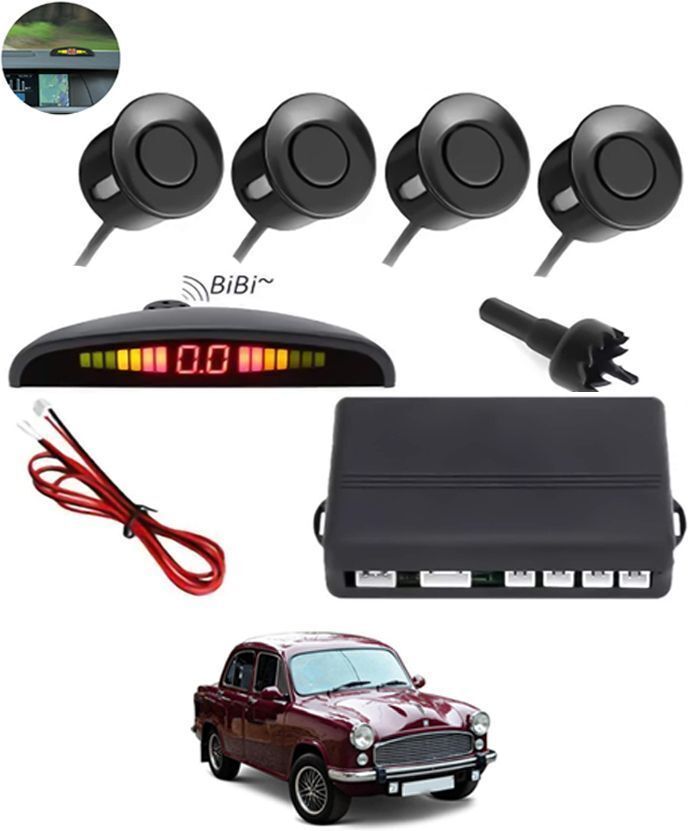 konika Universal Car Reverse Parking Black Sensor With Led Display ,Buzzer 20 4Parking Sensor Increased Safety For Passengers Black For Ambassador Parking Sensor-picture-11