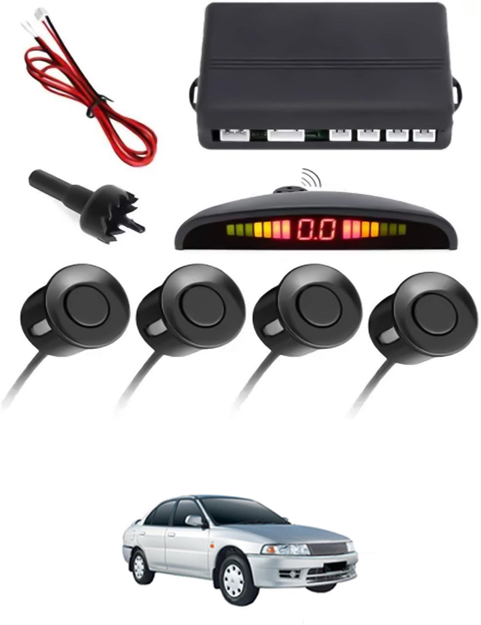 Universal 4 Black Reverse Parking Sensor With LED Display For Cars-173 Safety of Passengers/Car One Alarm Kit-2009 Parking Sensor-image-36