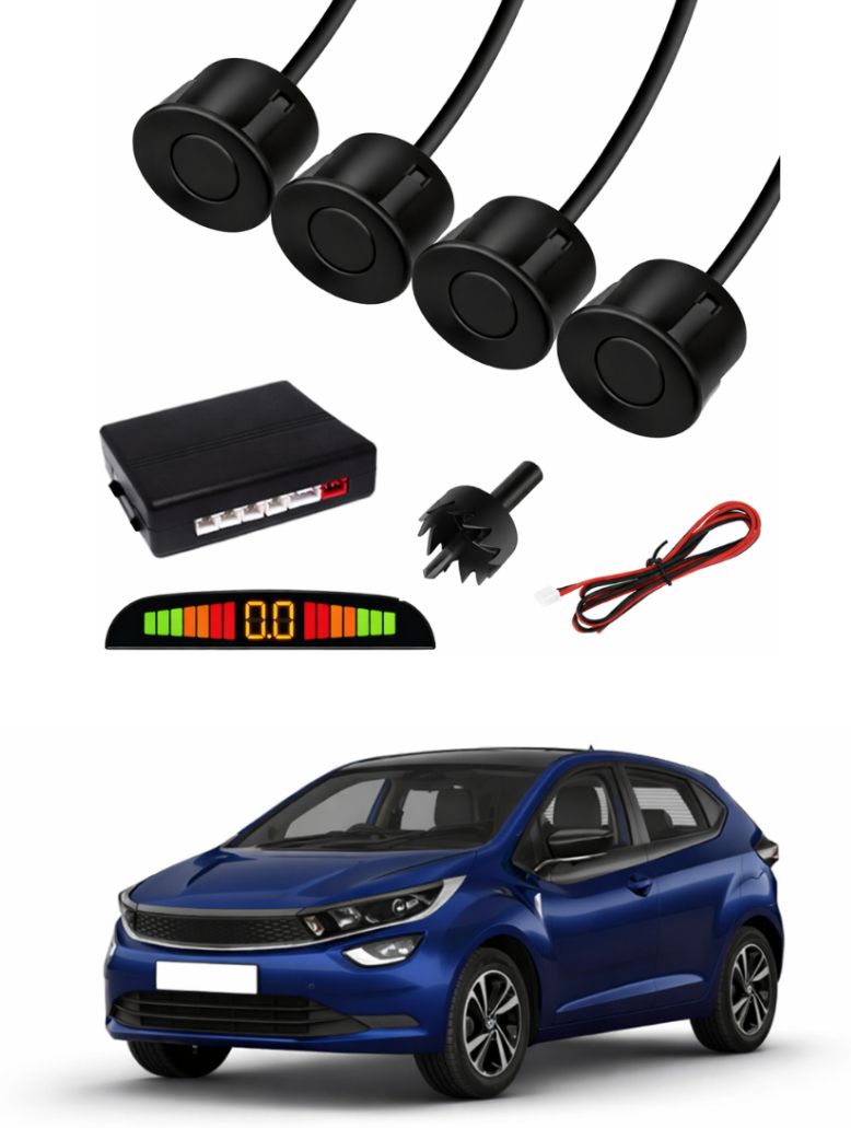 Black Car Parking Sensor E77 Car Black Parking Reverse Sensors For Tata Altroz Set of 4 Pcs Parking Sensor-image-1
