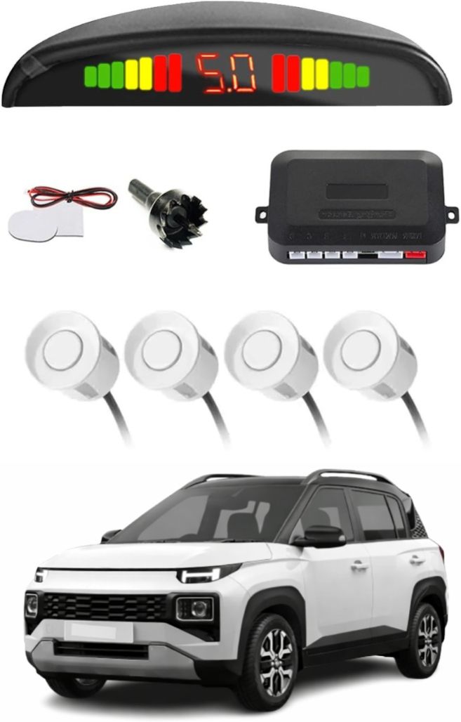 White Car Parking Sensor B82 Car White Parking Reverse Sensors For Hyundai Exter Set of 4 Pcs Parking Sensor-image-30