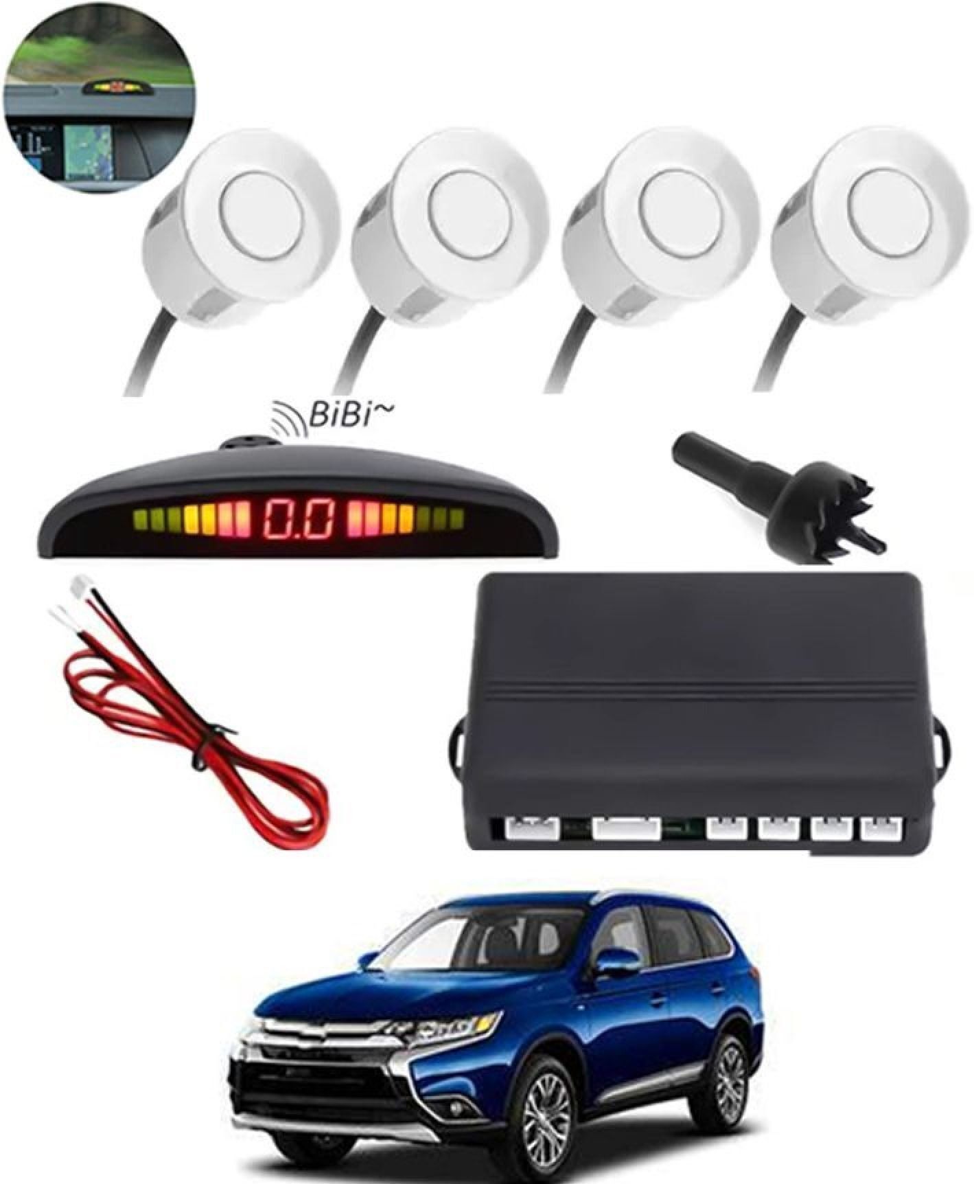 aarsh creation Universal 4 White Reverse Parking Sensor-AF25A63 P_Universal 4 White Reverse Parking Sensor-AF25A63 Parking Sensor-picture-8