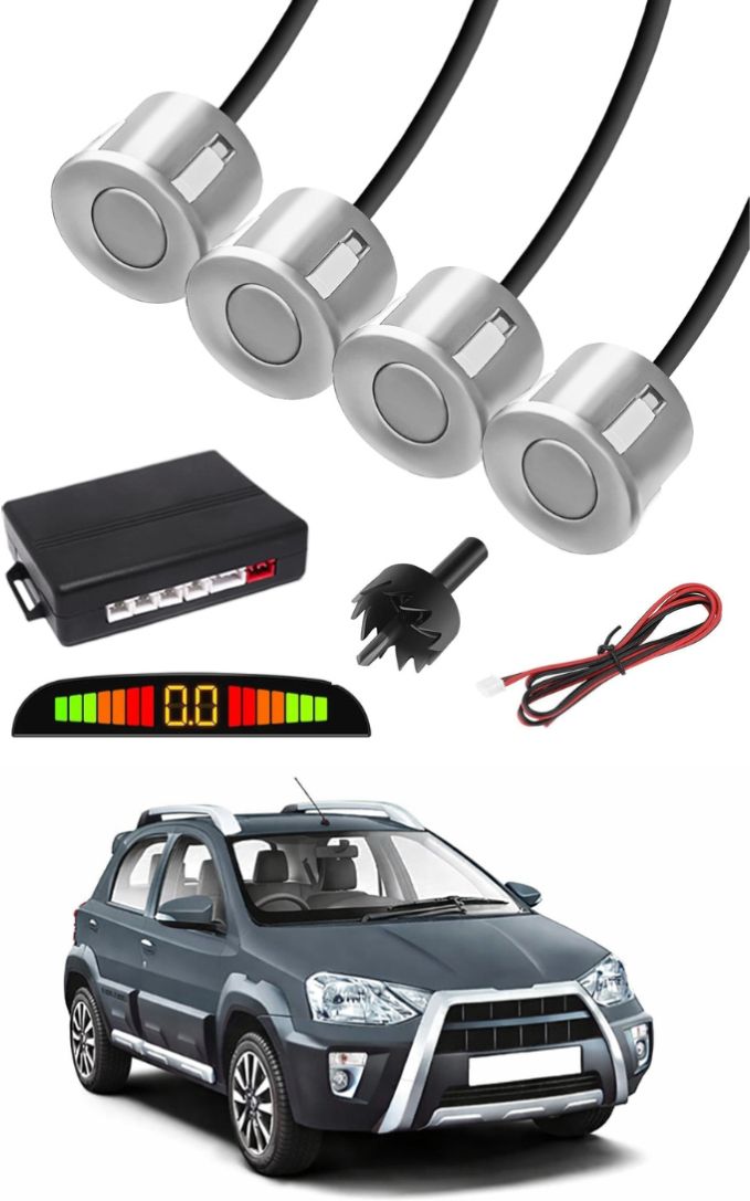 Silver Car Parking Sensor E115 Car Silver Parking Reverse Sensors For Toyota Etios Cross Set of 4 Pcs Parking Sensor-image-11