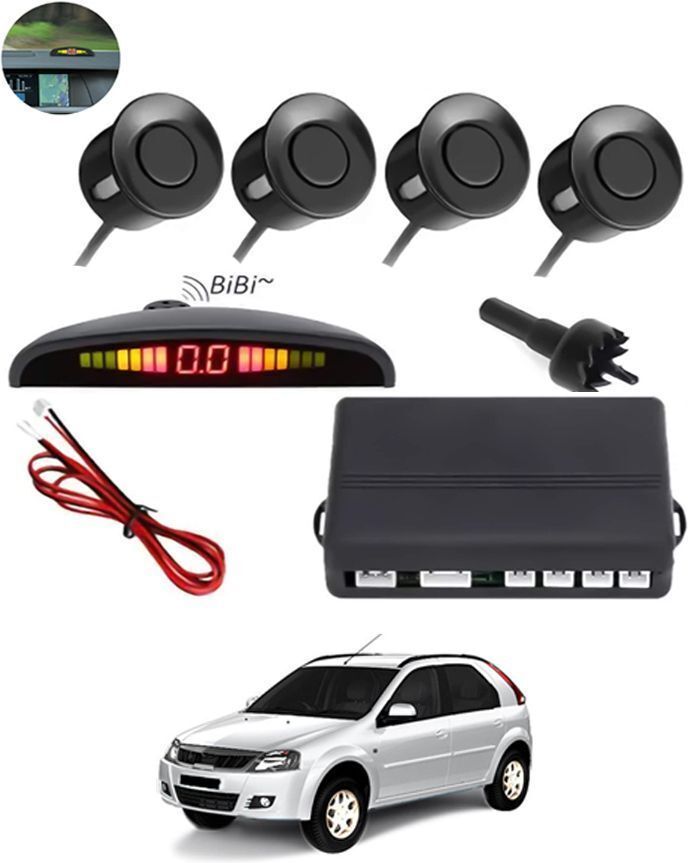 konika Universal Car Reverse Parking Black Sensor With Led Display ,Buzzer 291 4Parking Sensor Increased Safety For Passengers Black For Verito Vibe Parking Sensor-picture-33