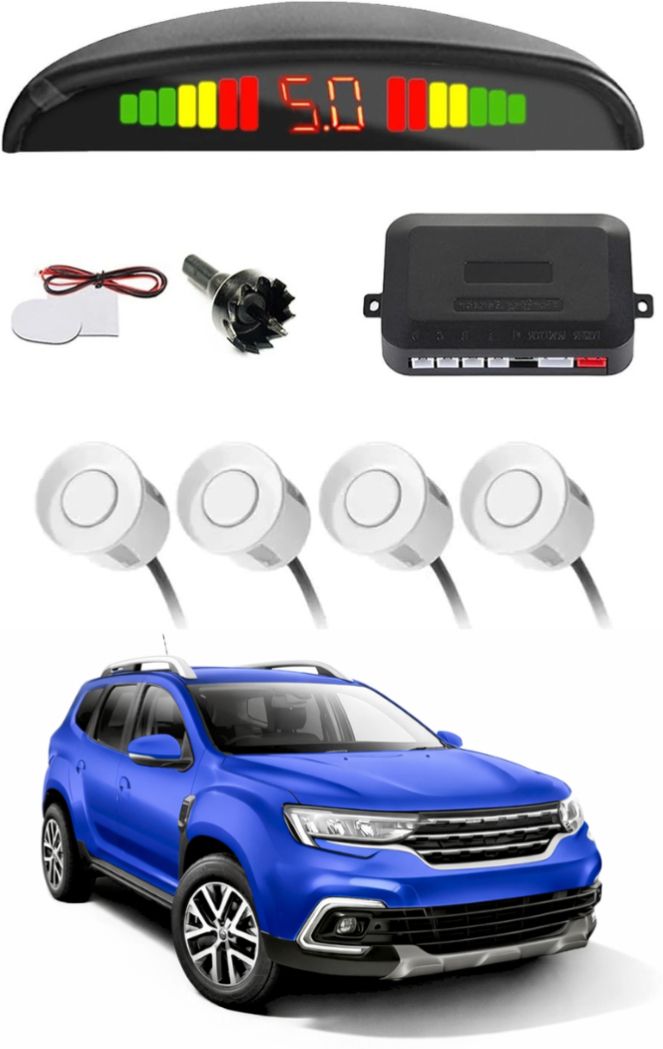 White Car Parking Sensor C137 Car White Parking Reverse Sensors For Renault Duster Set of 4 Pcs Parking Sensor-image-46