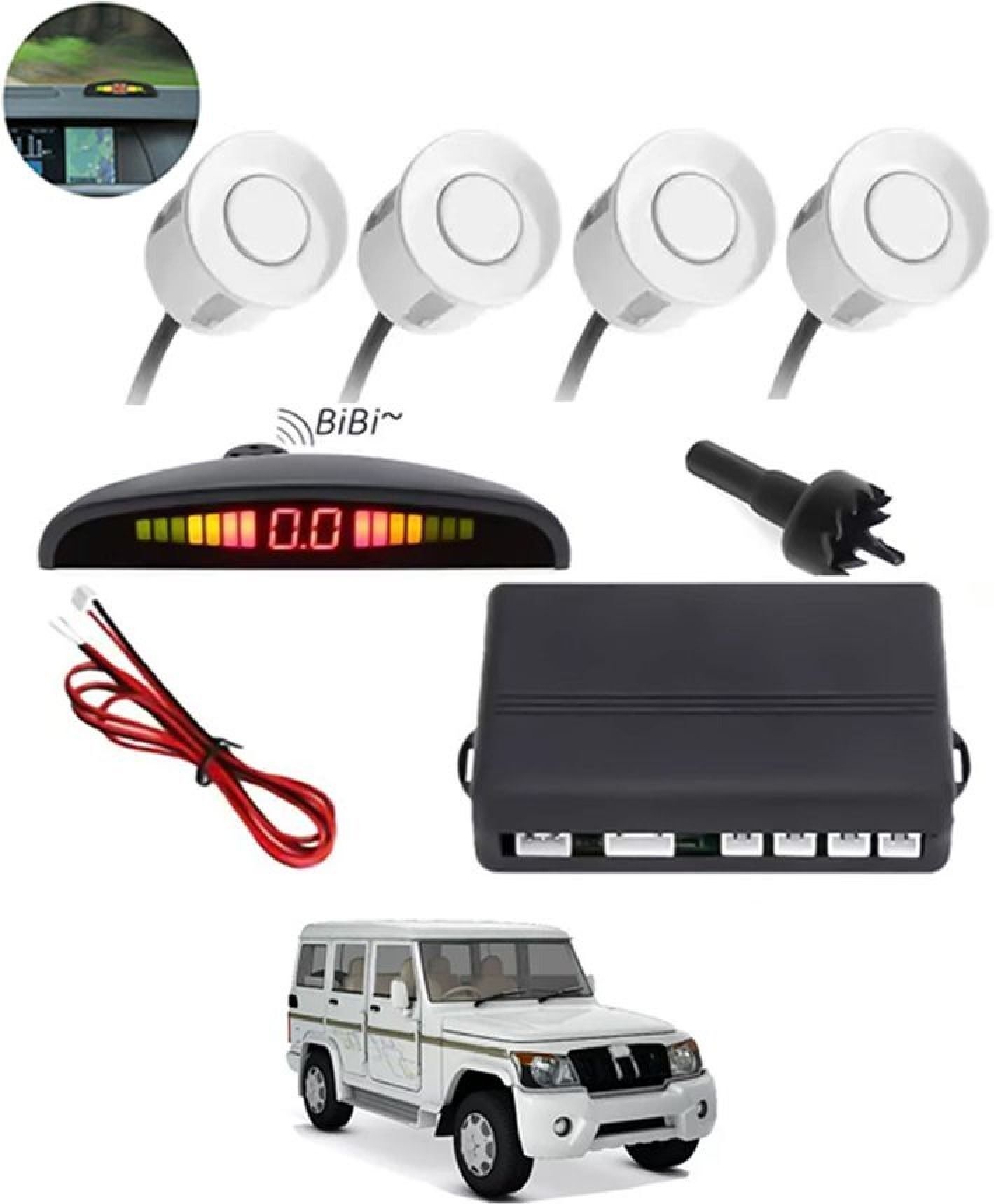 NewUniversal 4 White Reverse Parking Sensor -A1115 NA Parking Sensor-image-2